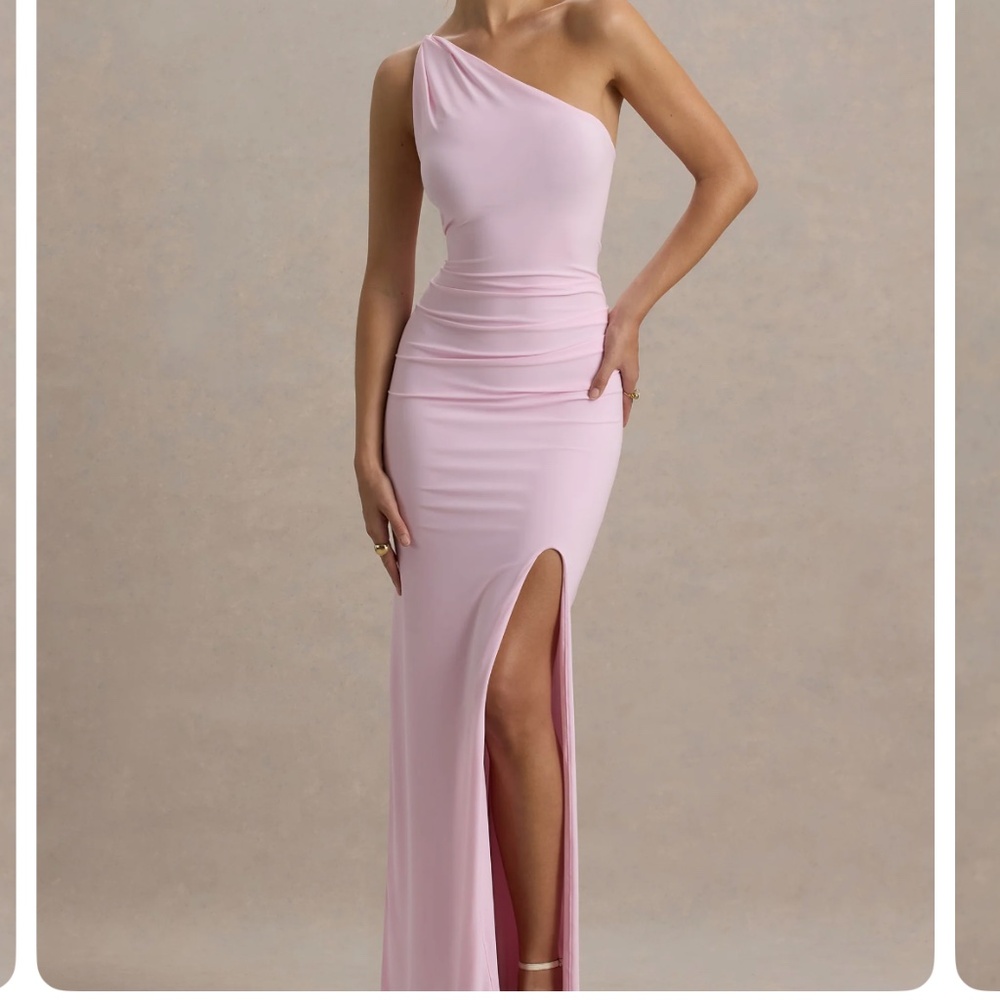 Pink sexy one shoulder dress